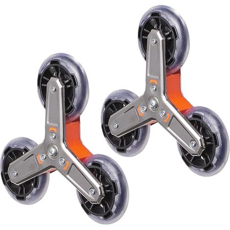 Lot de 2 roues pliables pour chariot courses, design triangulaire, (1/5)