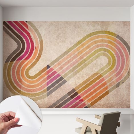 Papier peint autocollant adhésif avec imprimé motifs uniques apparence moderne Lignes géométriques 152x104 cm (1/5)