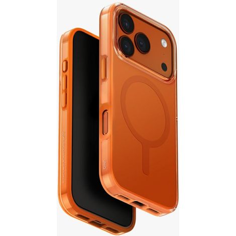 Funda UNIQ Clario para iPhone 17 Pro con carga Magclick, color naranja. (1/5)