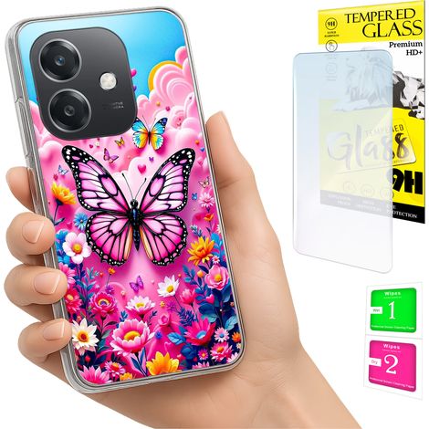 Coque arrière papillon avec verre trempé pour Oppo A40 / A40m / A60 5G (1/5)