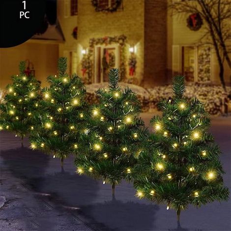 Luminaire Solaire De Jardin - 4 Pièces - 120 Led - 8 Modes D'éclairage - IP65 - Pour Décoration Extérieure De Noël (1/5)