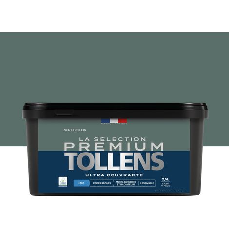 Tollens - Peinture intérieure couleurs - La Sélection Premium Mat - Ultra Couvrante - Vert Treillis 2,5 L - 30m²