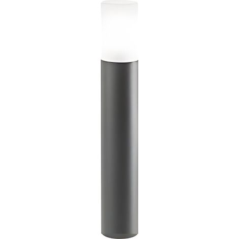 Lampo - Borne De Jardin Avec Ampoule E27 Ip54 H 60 Cm, Métal Peint, Verre Dépoli, Borne D'Extérieur - Perenz - Gris Foncé (1/2)