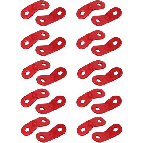 Aluminiumlegierung 2 Löcher Seilschnalle Guyline Cord Ajuster Rot 20St