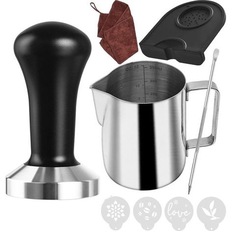 6-teiliges Kaffeetamper-Set, 51 mm, 350 ml, 11,836 oz – Silber (1/5)