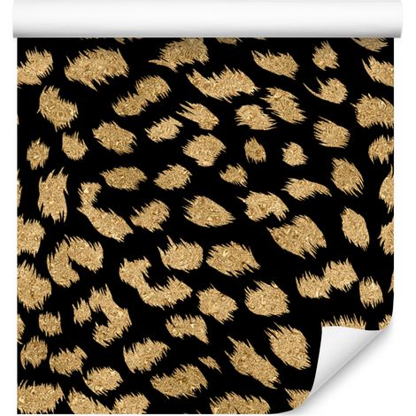 Papier peint effet cuir doré, noir, ocre et or, pour salon et chambre, 50 x 1000 cm (1/5)