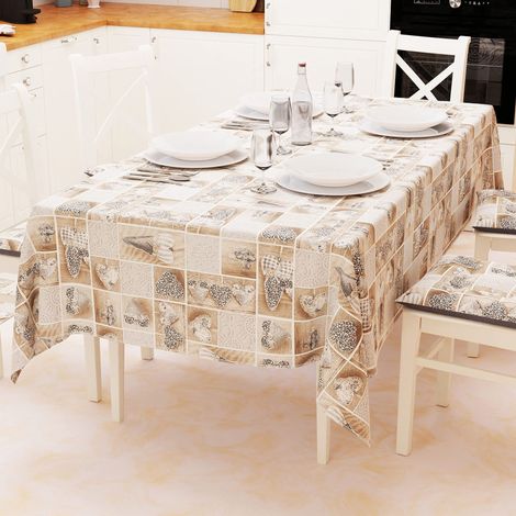 PETTI Artigiani Italiani - Tovaglia, Tovaglia da Tavola, Tovaglia Cucina in Cotone Disegno Lidia Nero X18 Posti (140x360 cm) 100% Made in Italy (1/4)