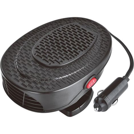 2-in-1 Heiz- und Kühlventilator für Wohnmobile ab 12 V – Heizung/Kühlung – Scheibenenteiser – Tragbarer schwarzer Ventilator