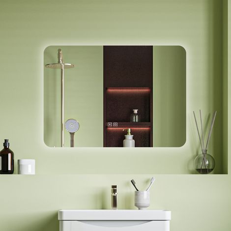 700x500mm Bluetooth Backit LED Bathroom Mirror with Shaver Socket 2 USB Ports Anti Fog 3 Colour Brightness Adjustable Memory Function Wall/Touch Control Vertical Horizontal (1/5)
