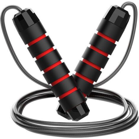 Corde à sauter réglable pour hommes, femmes, enfants – Corde à sauter pour exercice, brûler les graisses, entraînement à la maison ou à la salle de sport (1/5)