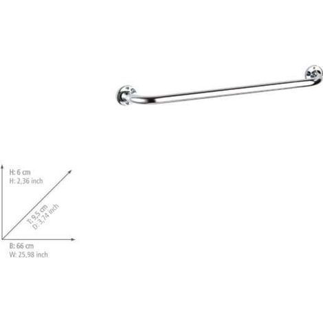 Wenko 17882100 Porta Asciugamani Basic 60 cm, 9,5 x 6 x 66 cm, Lucido (1/4)