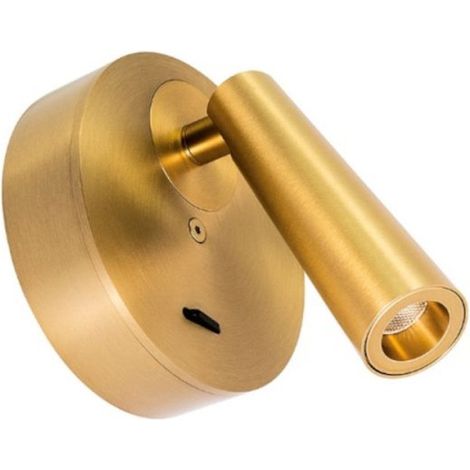 Applique classico gea led gap582 led alluminio oro metacrilato orientabile