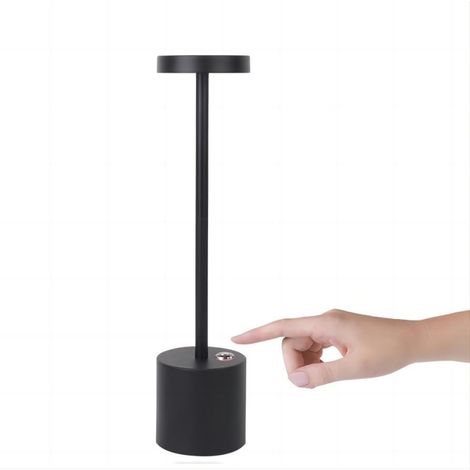 Lampe de table sans fil rechargeable, lampe LED sans fil portable d'extérieur, lampe de chevet à intensité variable avec 3 niveaux de luminosité pour buffet/restaurant/chambre (1/5)