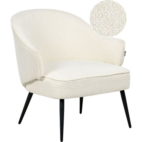 Sessel KAYLA Bouclé Cremeweiß