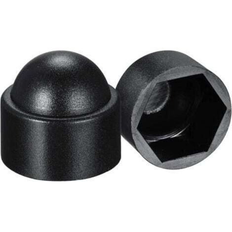 100 pièces - Cache vis écrou de protection M8 clef de 13 mm - plastique NOIR