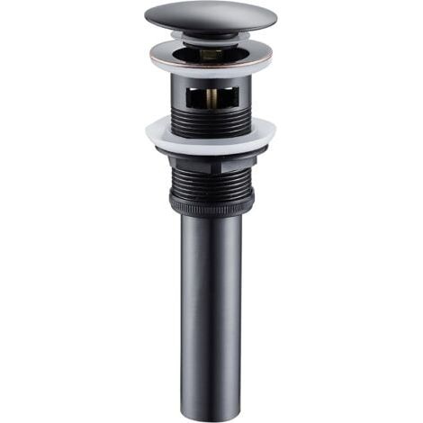 Bouchon de vidange. bouchon de vidange escamotable avec trop-plein. robinet de lavabo finition laiton bouchon de vidange escamotable. conception escamotable pour robinet de salle de bain. lavabo. noir