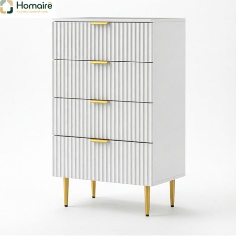 Weiße Kommode aus MDF und Metall 60 x 40 x 96 cm HOMAIRE (1/5)