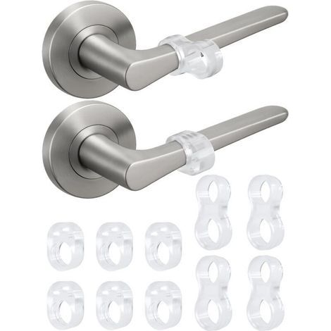 Lot de 10 butées de porte transparentes et invisibles sans adhésif pour protection murale contre les poignées (1/5)