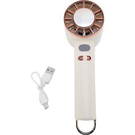 Ventilateur portable silencieux à plusieurs vitesses avec technologie de réfrigération par glace, blanc ivoire, idéal pour l'extérieur. (1/5)