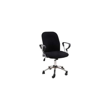 Housse de chaise de bureau extensible universelle, lavable, dossier haut, style moderne et épuré, couleur noire. (1/5)
