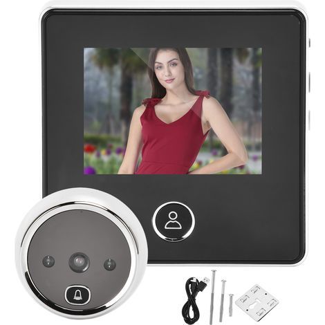 Visionneuse de judas de porte numérique 2,8 pouces, 0,3mp, caméra de sonnette, Vision nocturne grand Angle 90 ° pour la sécurité de la maison (1/5)