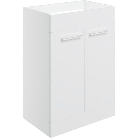 Signature Aalborg Floor Standing 2-Door Vanity Unit 590mm Wide - White Gloss (1/3)