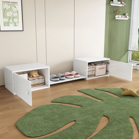 mobile contenitore 189x40x34,5 porta scarpe bianco OKMYHOME (1/5)