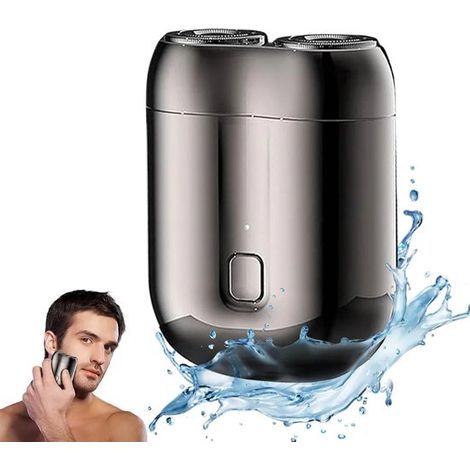 Afeitadora lavable para hombre, afeitadora eléctrica para hombre, recortadora de barba para hombre, afeitadora eléctrica rotativa de bolsillo, portátil, carga rápida. (1/4)