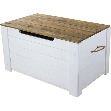 Holztruhe Pascale mit Deckel Schatztruhe Wohnzimmertisch Holztisch Truhe Aufbewahrungskiste (1/5)