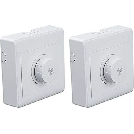 Lot de 2Réglage du Ventilateur de Plafond Régulateur de Vitesse en continu Interrupteur Mural 220V 10A pour gradateur 300W (1/5)