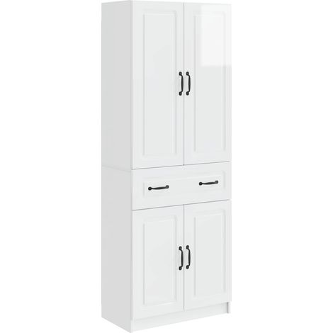 Set di armadi 2 pcs Bianco Lucido Legno ingegnerizzato vidaXL