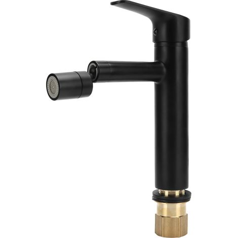 Robinet de lavabo de salle de bain, mitigeur rotatif, noir, filetage UE 3/8 (1/5)