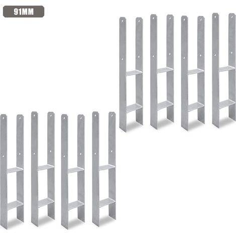 TolleTour Anclaje para postes para exteriores: extra robusto, resistente a la intemperie e ideal para postes de madera en el jardín - 91 mm 8x (1/5)