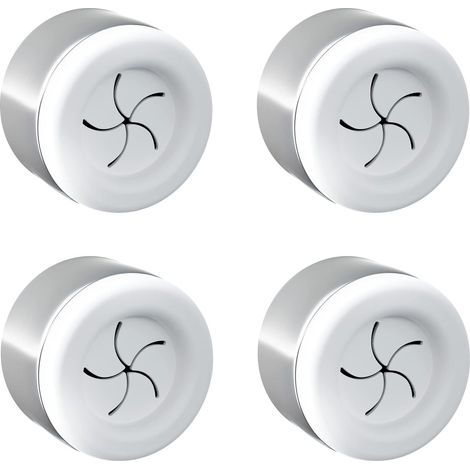 Set mit 4 hochwertigen Handtuchhaltern aus Edelstahl für Bad, Küche und Haushalt – Handtuchhalter – Handtuchhaken – Rund – Chrom – Selbstklebend, kein Bohren erforderlich (silber) (1/5)