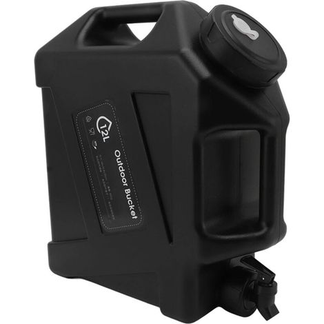 Contenitore per acqua da campeggio, coperchio in PP, serbatoio per acqua, buona tenuta, facile da trasportare, galleggiante, stabile per feste (nero) (1/5)