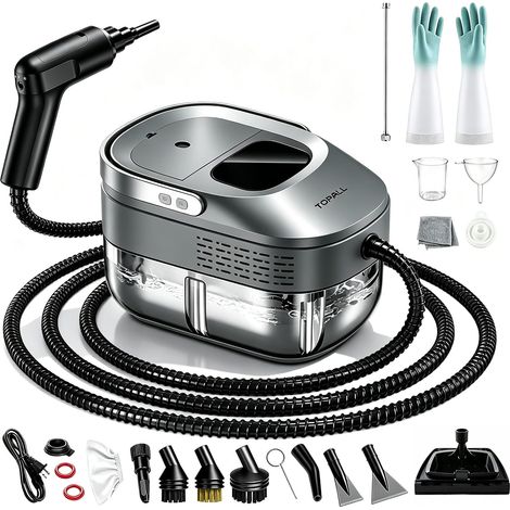 Nettoyeur Vapeur Portable,Nettoyeur Vaporisateur a Main Électriques Nettoyant,Steam Cleaner,1200W,1,6L Réservoir,15S-110℃ Haute Pression,pour Cuisine,Salle de Bain,Voiture(Ashen) (1/5)