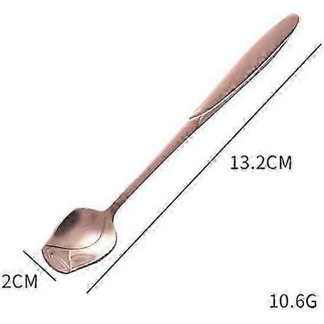 Cuillère à café rose (1 pièce), cuillère à long manche mignonne, cuillère à dessert/glace, cuillère à mélanger en acier inoxydable, vaisselle de cuisine ECI03 (1/5)