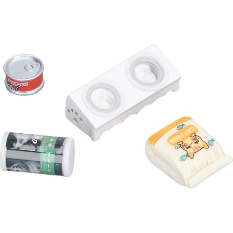 Gamelle miniature pour chat, réaliste, non toxique, à l'échelle 1/12, ensemble de gamelles à friandises pour maison de poupée, jardin et cuisine. (1/5)