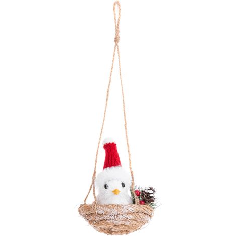 Dekoration MagicHome Weihnachten, Vögelchen im Nest, hängend, 11,5x10x11 cm (1/2)