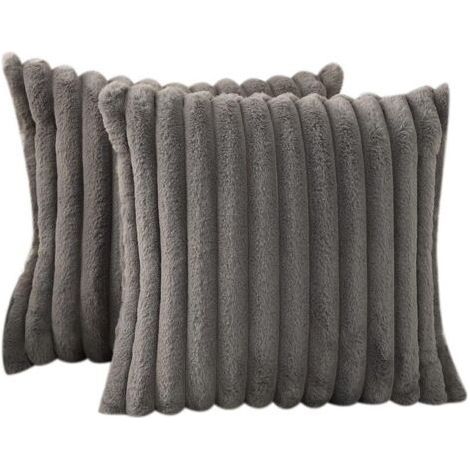 Soft Pillowcase - 2 pieces, Dark Gray Soft Pillowcase 45x45cm - Reversible (1/5)