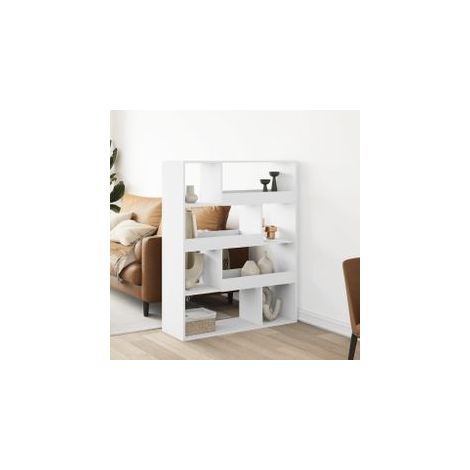 Bibliothèque blanc 100x33x125,5 bois d'ingénierie (1/5)