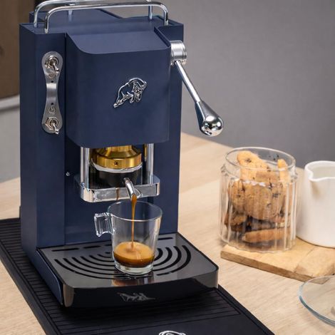 Faber Coffee Machines Macchina Caffè A Cialde ESE 44mm 3.0 Pro Essential - Portacialda Magnetico, Pressacialda Ottone Regolabile - Navy Blue Ottone (1/4)