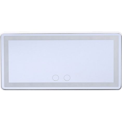 Espejo cosmético para coche, luz solar, iluminación LED, recargable, ajustable en tres colores, material ABS/cristal/elástico, negro. (1/5)