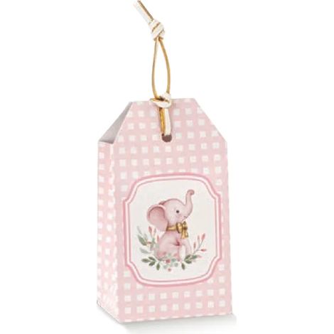 Scotton Scatolina Tag Elefantino Rosa 5,5x3,5x10cm