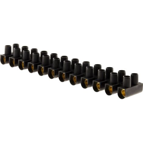 Zenitech – Barrette de connexion 12 plots 25mm² – Couleur noire – Connexions sécurisées pour installations électriques – Montage rapide (1/6)