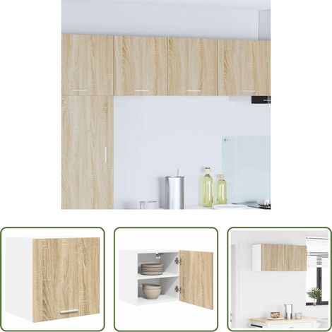 vidaXL Meuble suspendu - Armoire suspendue Chêne Sonoma et Blanc 40 x 31 x 40 cm (1/5)