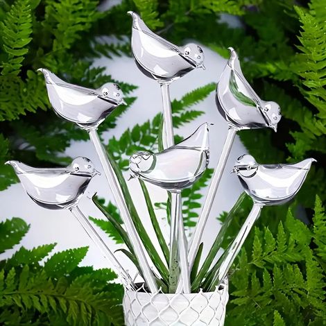 6er Set Automatische Bewässerungskugeln Vogel, Tropfbewässerungssystem Ohne Elektrizität für Innen Außen Pflanzen, Blumen Sukkulenten, Praktische und Langlebige Deko (1/5)