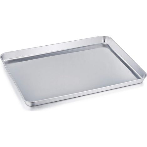 Bakvorm - Acier Inoxydable - Rectangulaire - 31 x 24 x 2,5 cm - Pour Four - 1 Pièce