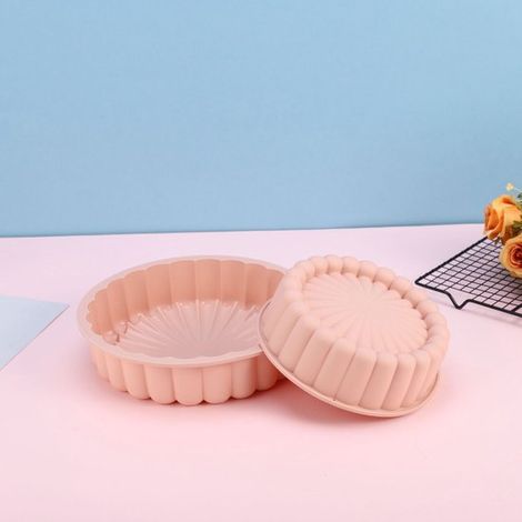 2 runde Silikon-Kuchenformen, 20 cm (8 Zoll) Durchmesser – Backform für Kuchen und Torten, Rosa (1/5)