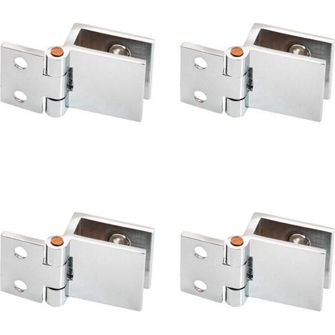 4 Pièces Charnière Meuble Porte en Verre, Charnière à Pince, Clip de Porte en Verre, Convient pour Vitrine, Ouverture et Fermeture du Verre (1/4)